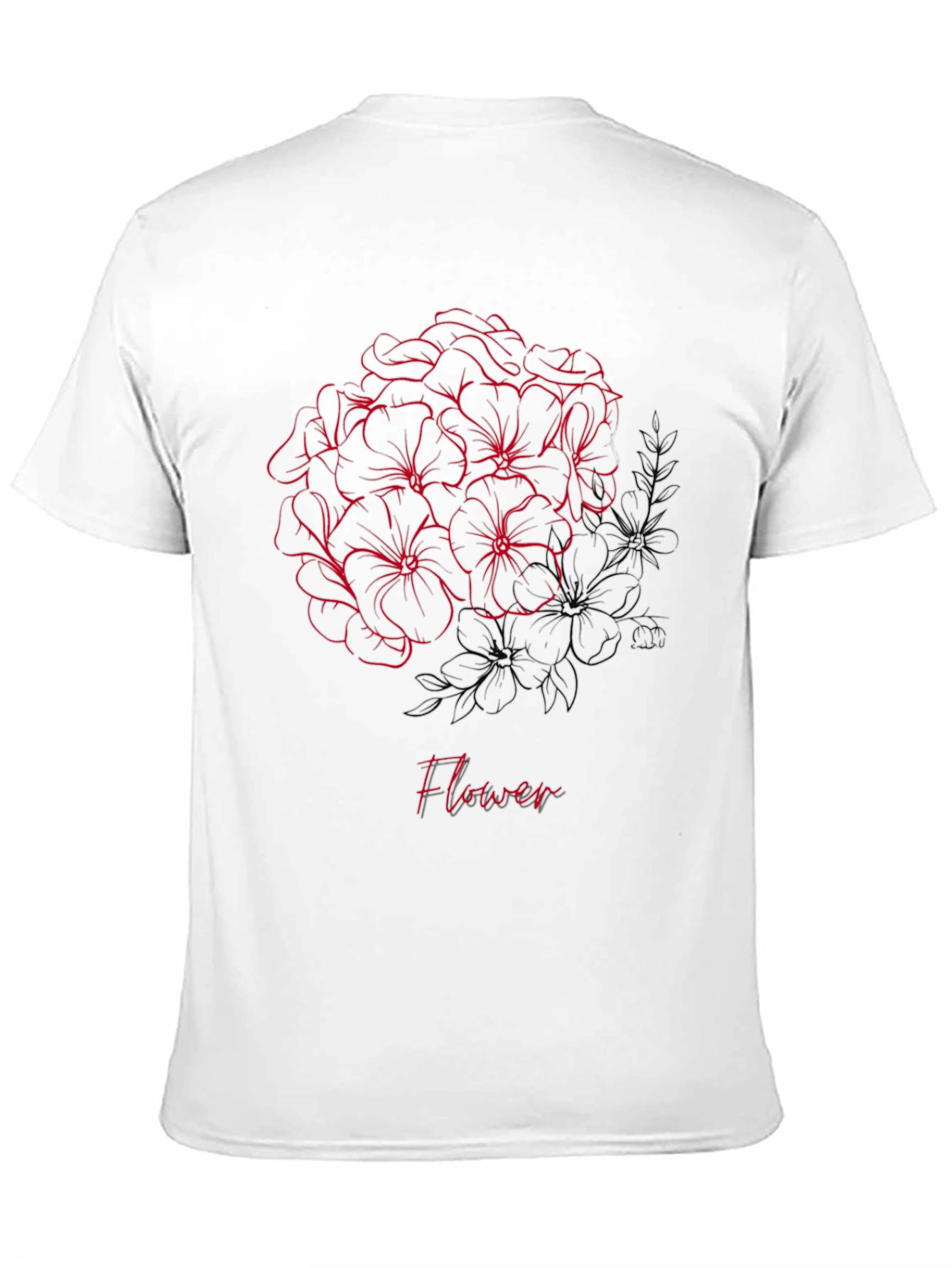 Floral Outline Tee - Stylish Graphic Print Shirt