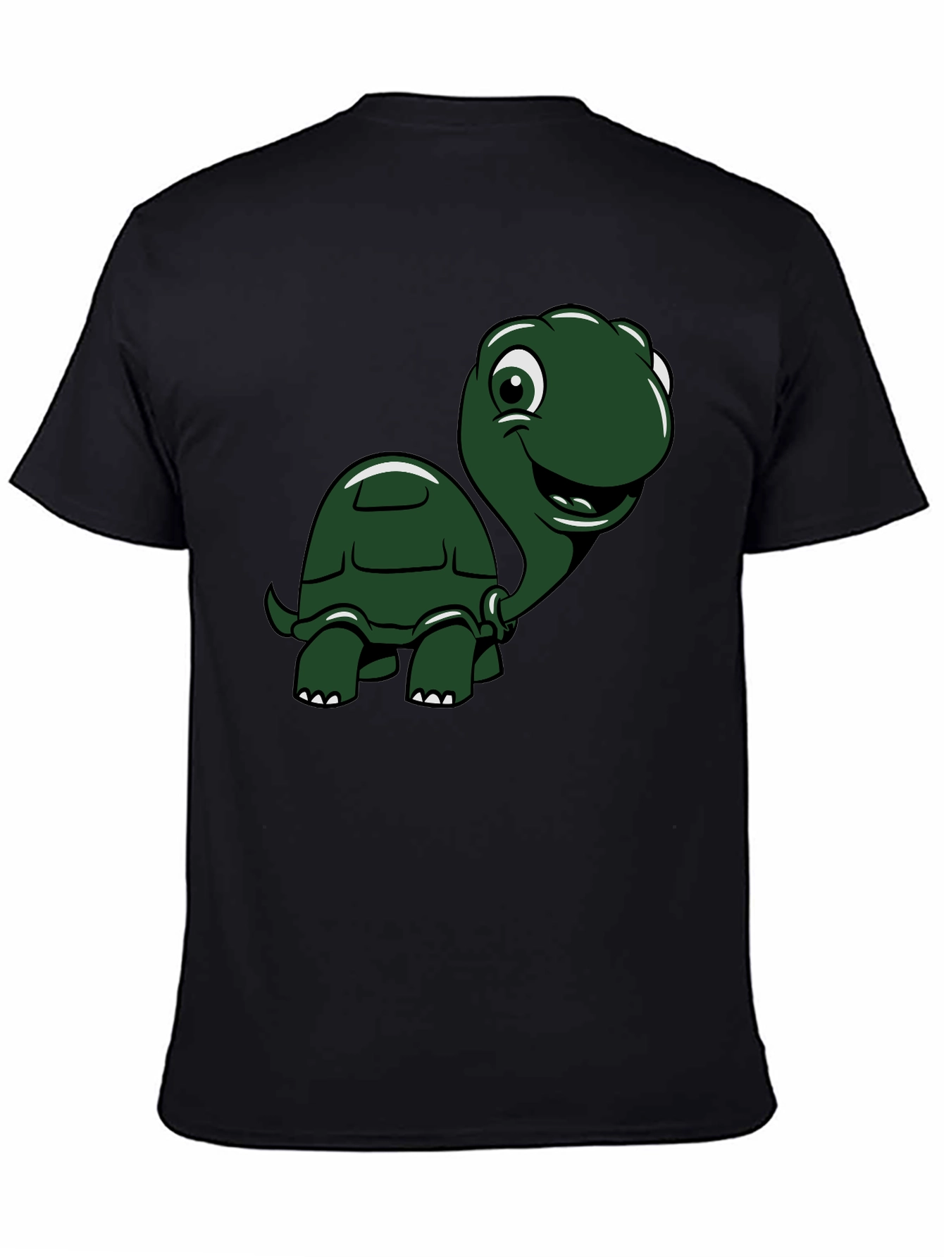 Cartoon Turtle Graphic T-Shirt - Black