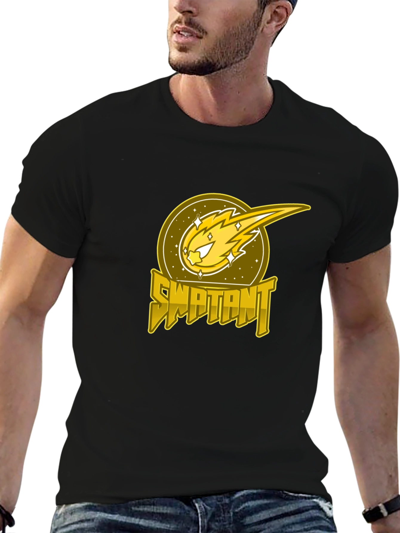 Swaptant Comet Graphic Black T-Shirt