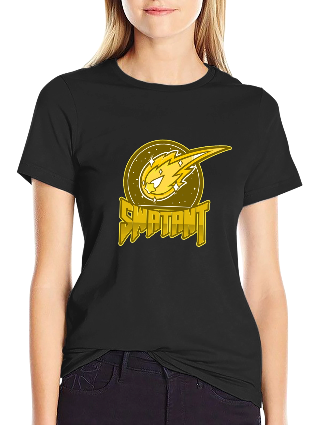 Swaptant Comet Graphic Black T-Shirt