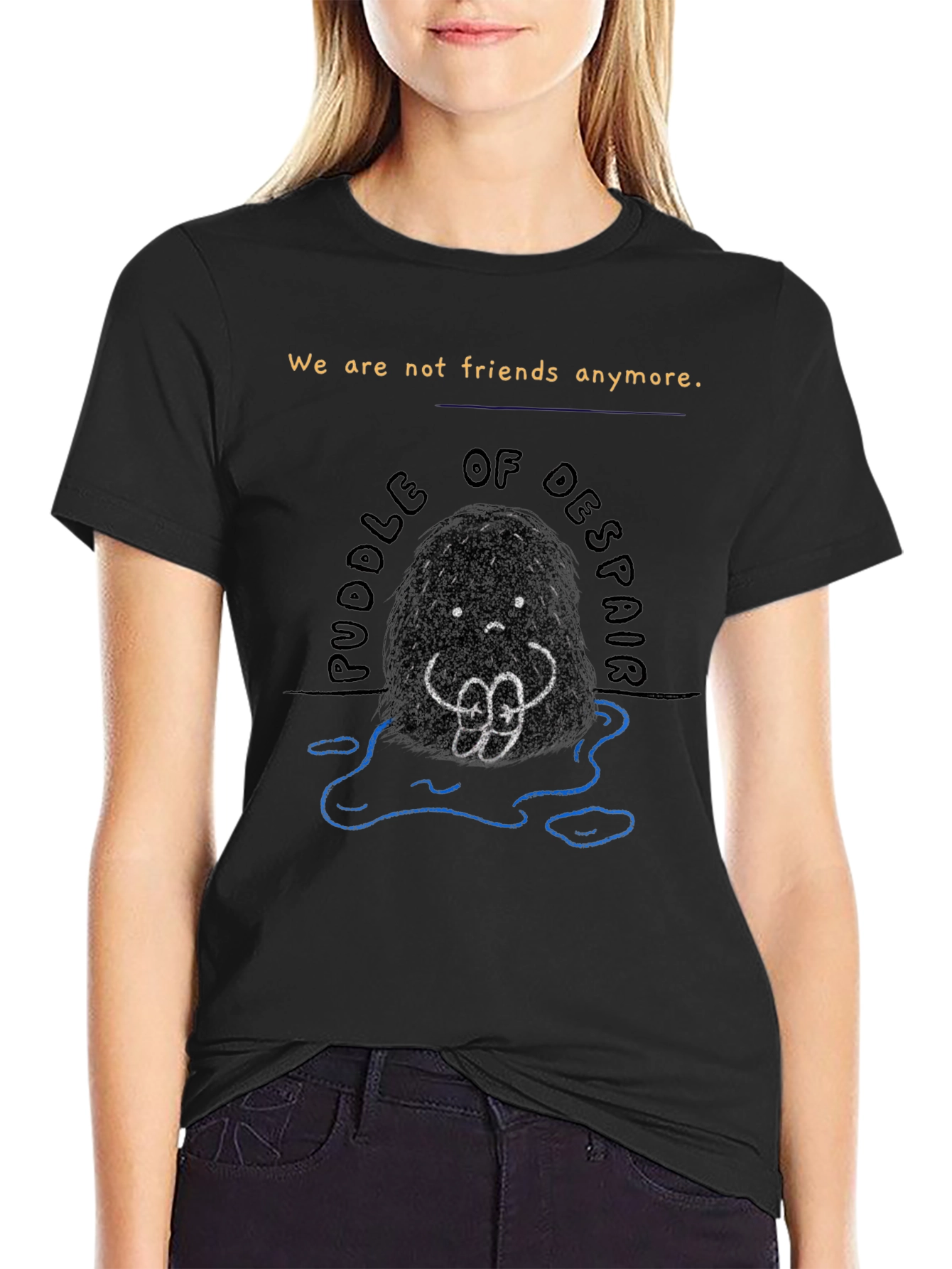Puddle of Despair Graphic Tee - Unisex Black T-Shirt