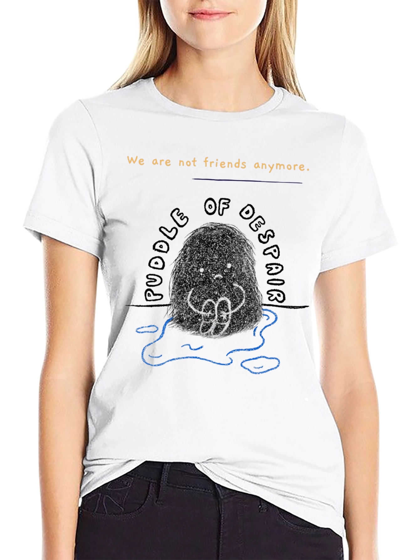 Puddle of Despair Graphic Tee - Unisex Black T-Shirt
