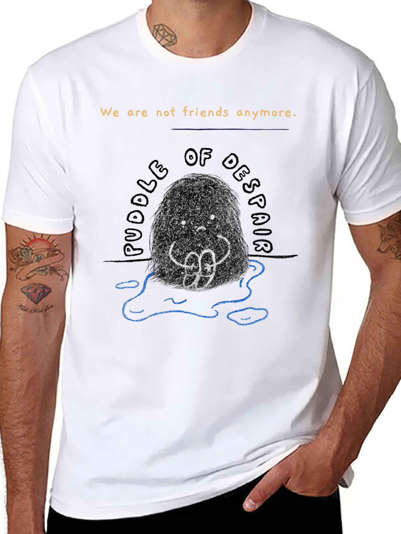 Puddle of Despair Graphic Tee - Unisex Black T-Shirt