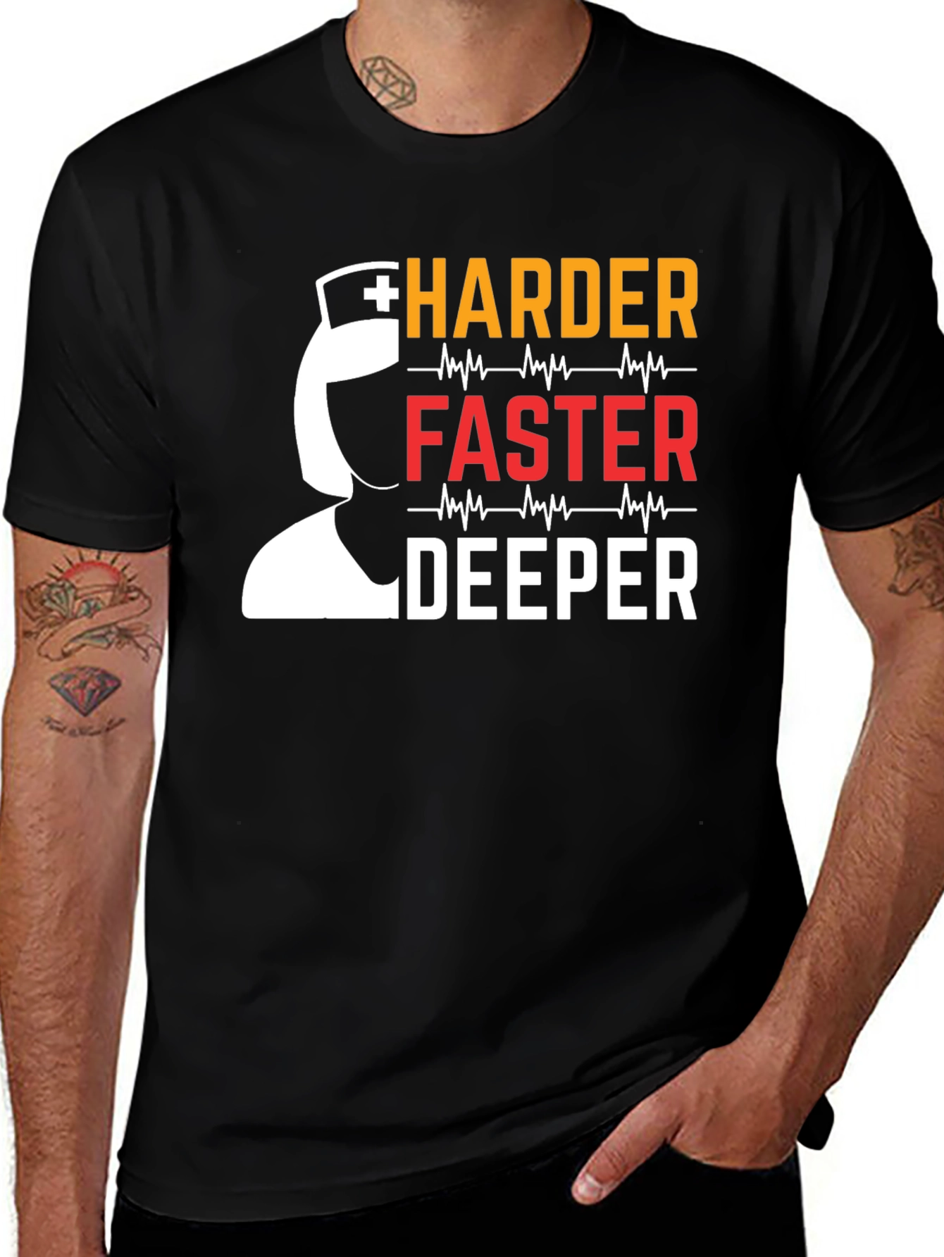 Nurse Harder Faster Deeper Graphic T-Shirt
