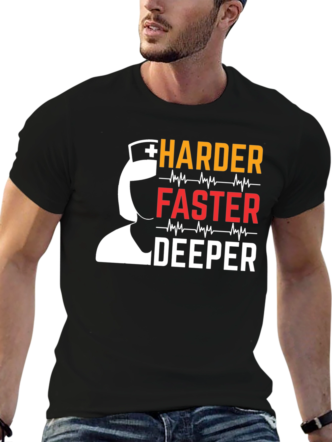 Nurse Harder Faster Deeper Graphic T-Shirt