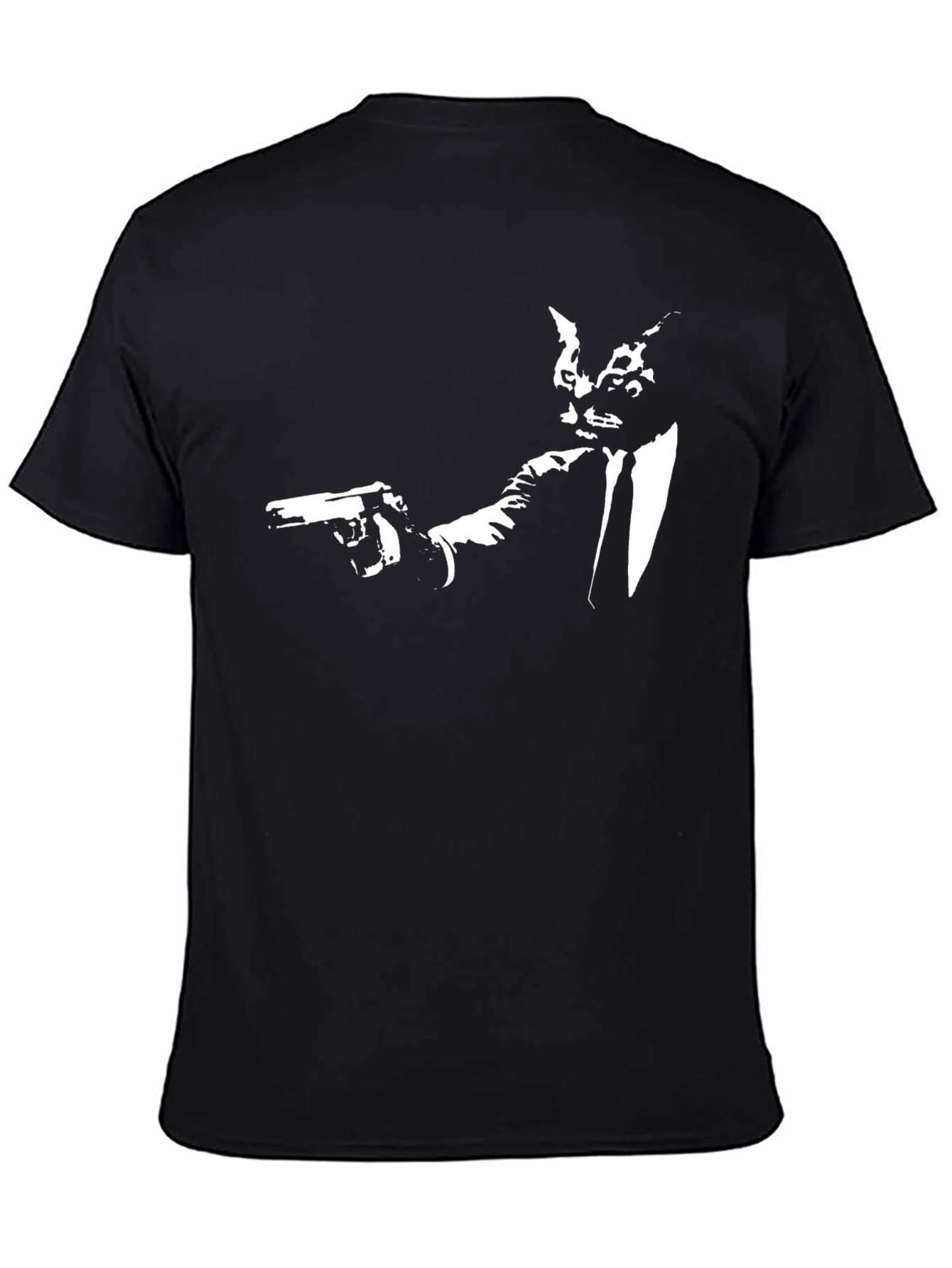Cat Gangster Graphic T-Shirt - Cool Crew Neck Tee