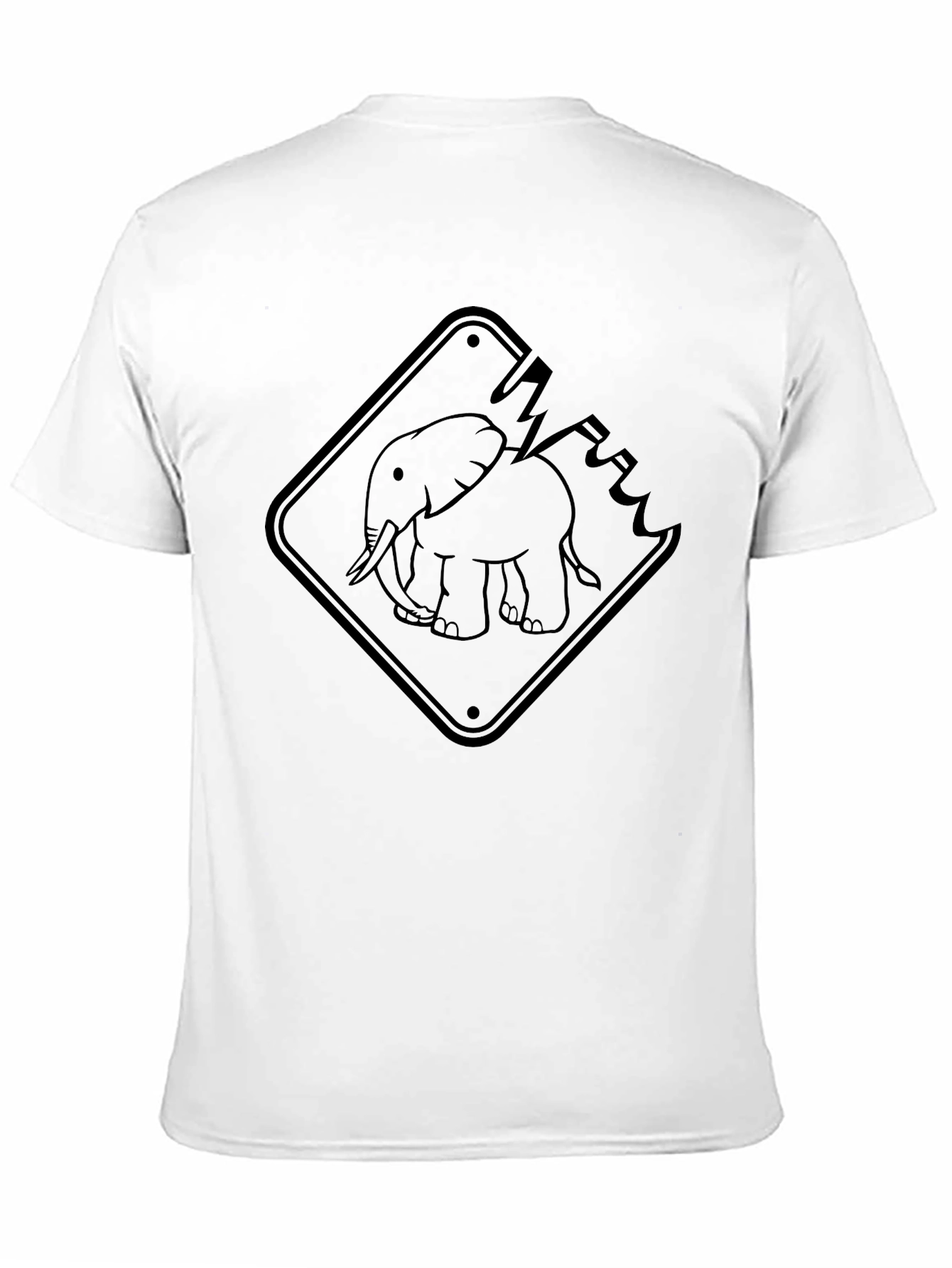 Elephant Road Sign Black Graphic Tee