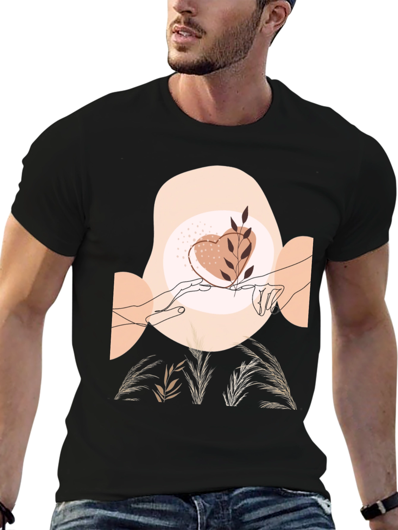 Artistic Graphic Tee - Love & Nature Design