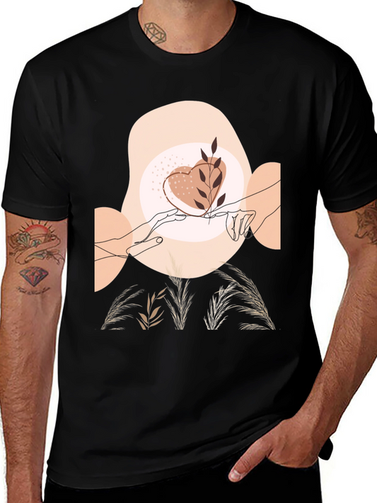 Artistic Graphic Tee - Love & Nature Design