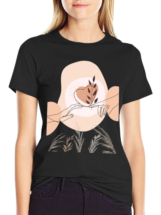 Artistic Graphic Tee - Love & Nature Design