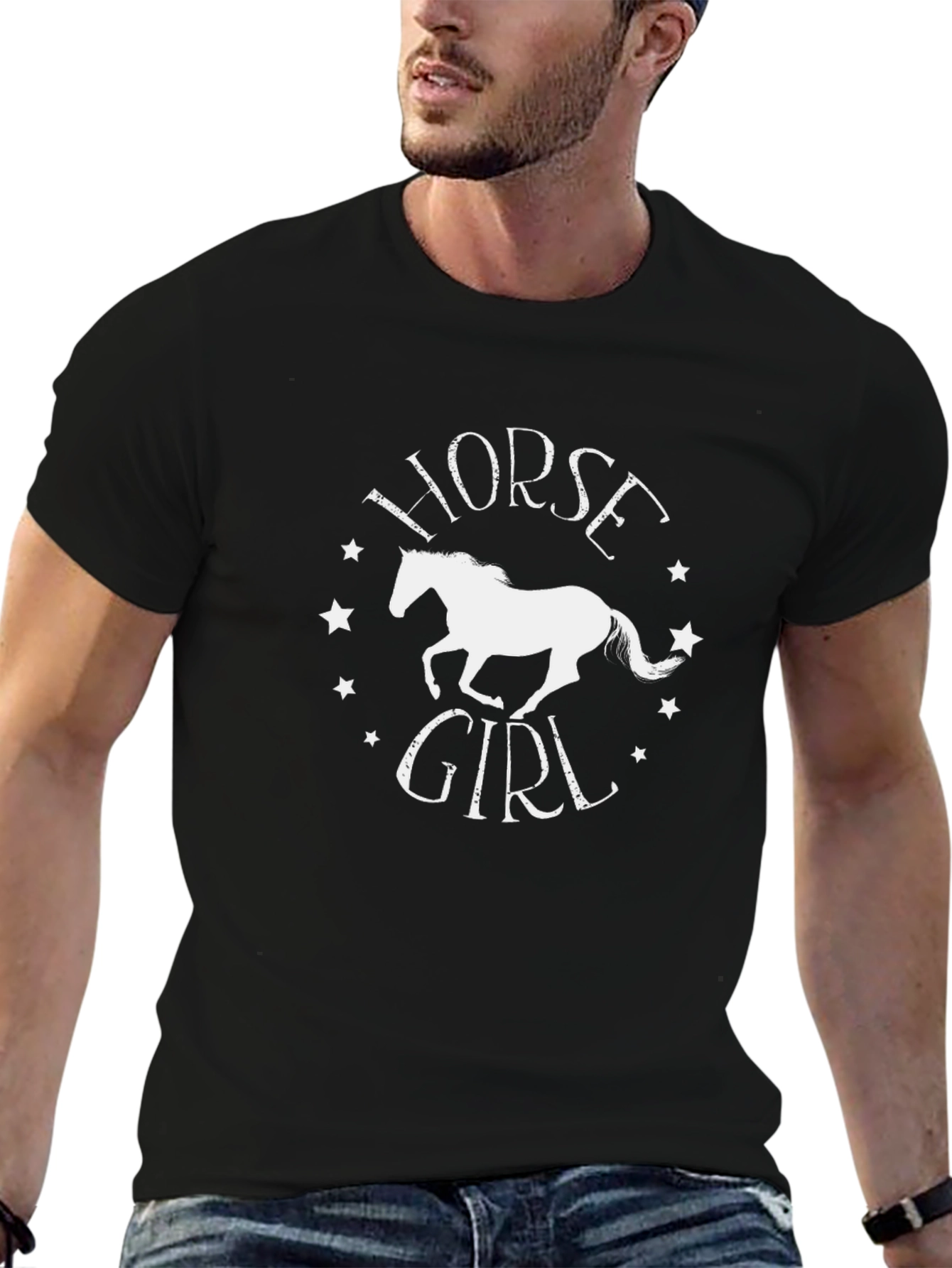 Horse Girl Graphic T-Shirt - Black
