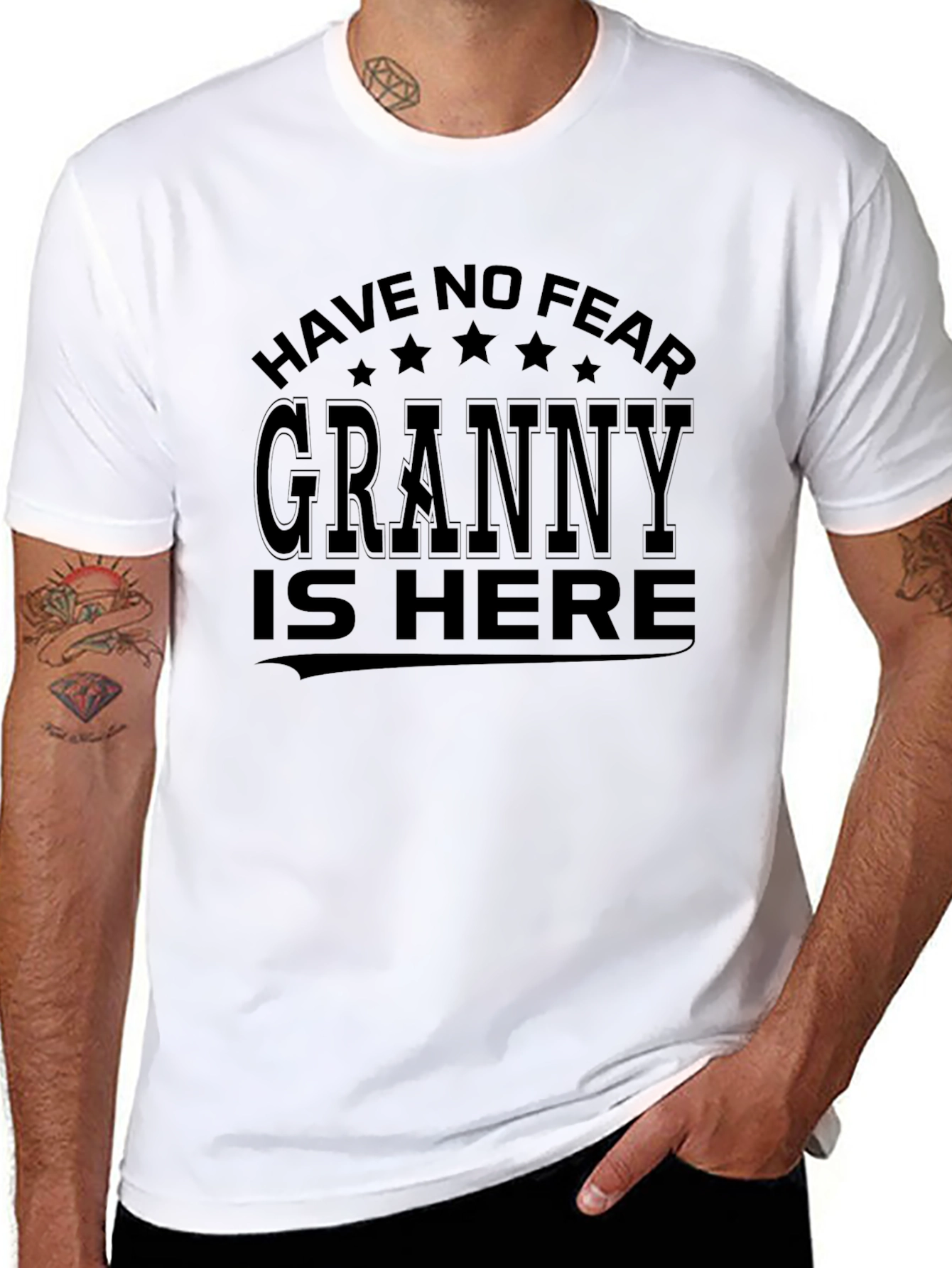 Have No Fear Granny Is Here Black T-Shirt