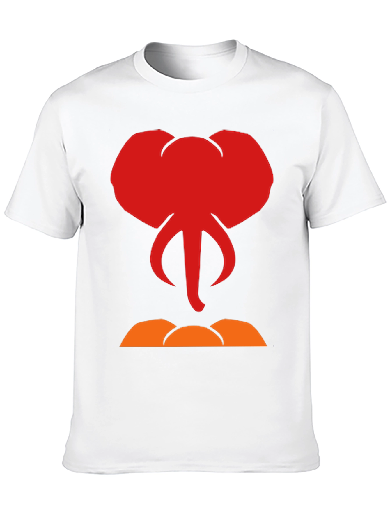 Elephant Head Graphic Tee - Black Cotton T-Shirt