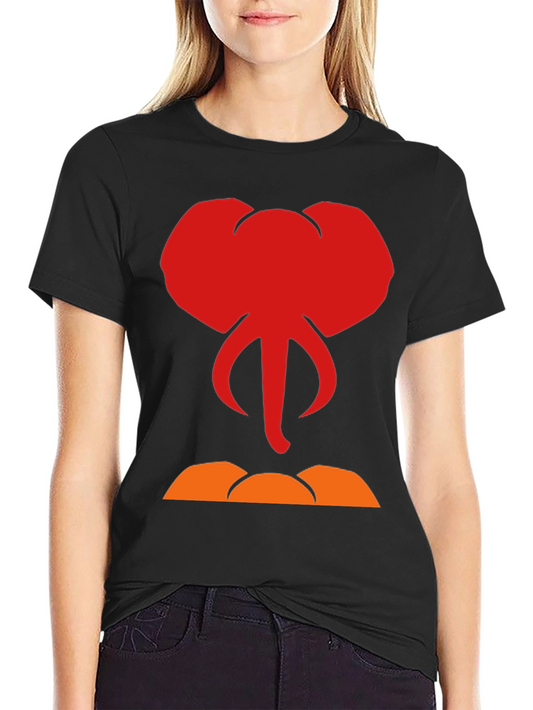 Elephant Head Graphic Tee - Black Cotton T-Shirt