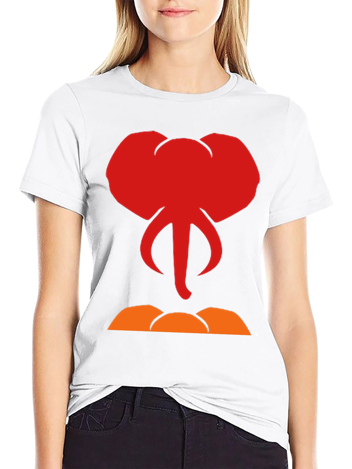 Elephant Head Graphic Tee - Black Cotton T-Shirt