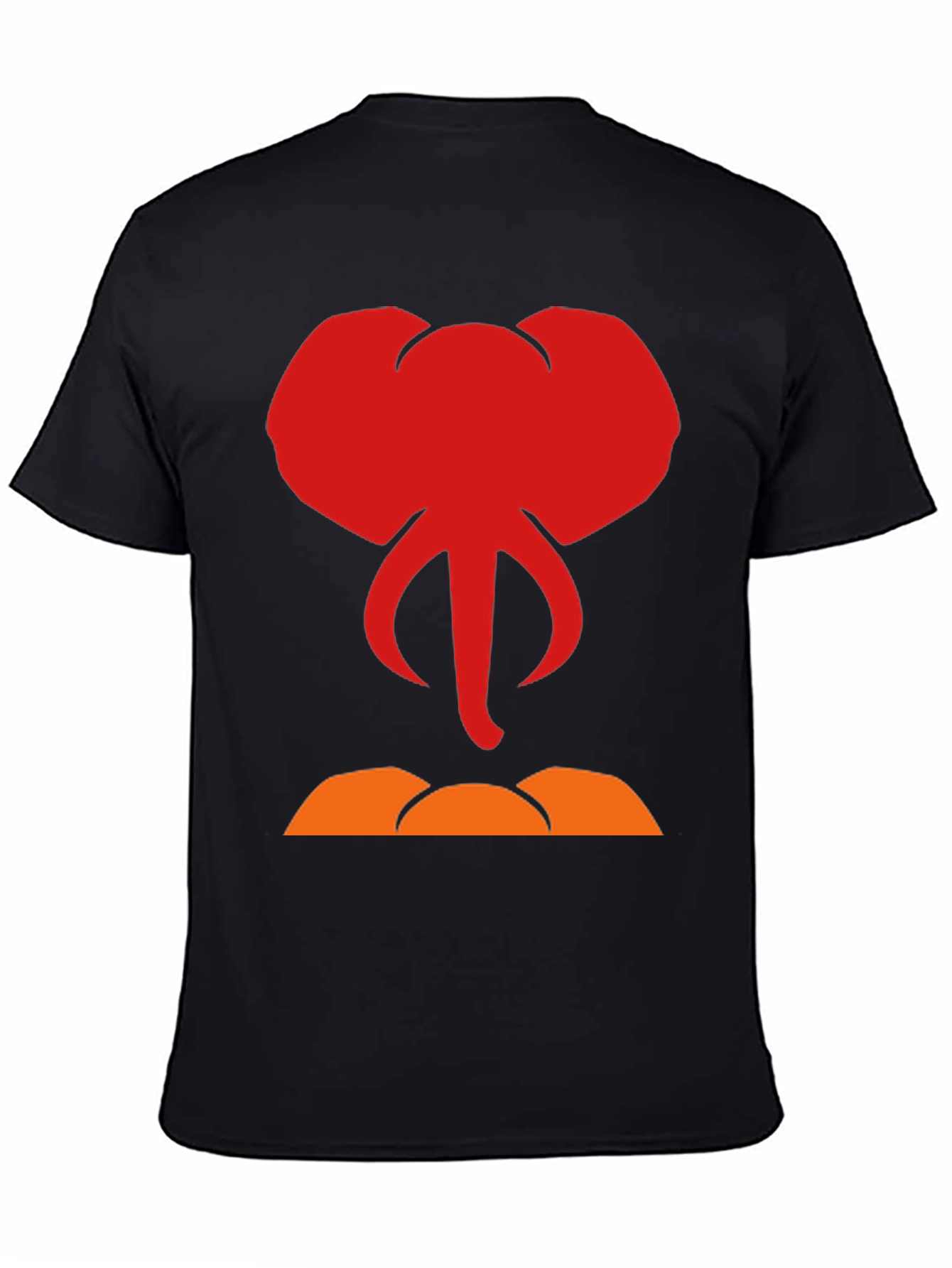 Elephant Head Graphic Tee - Black Cotton T-Shirt