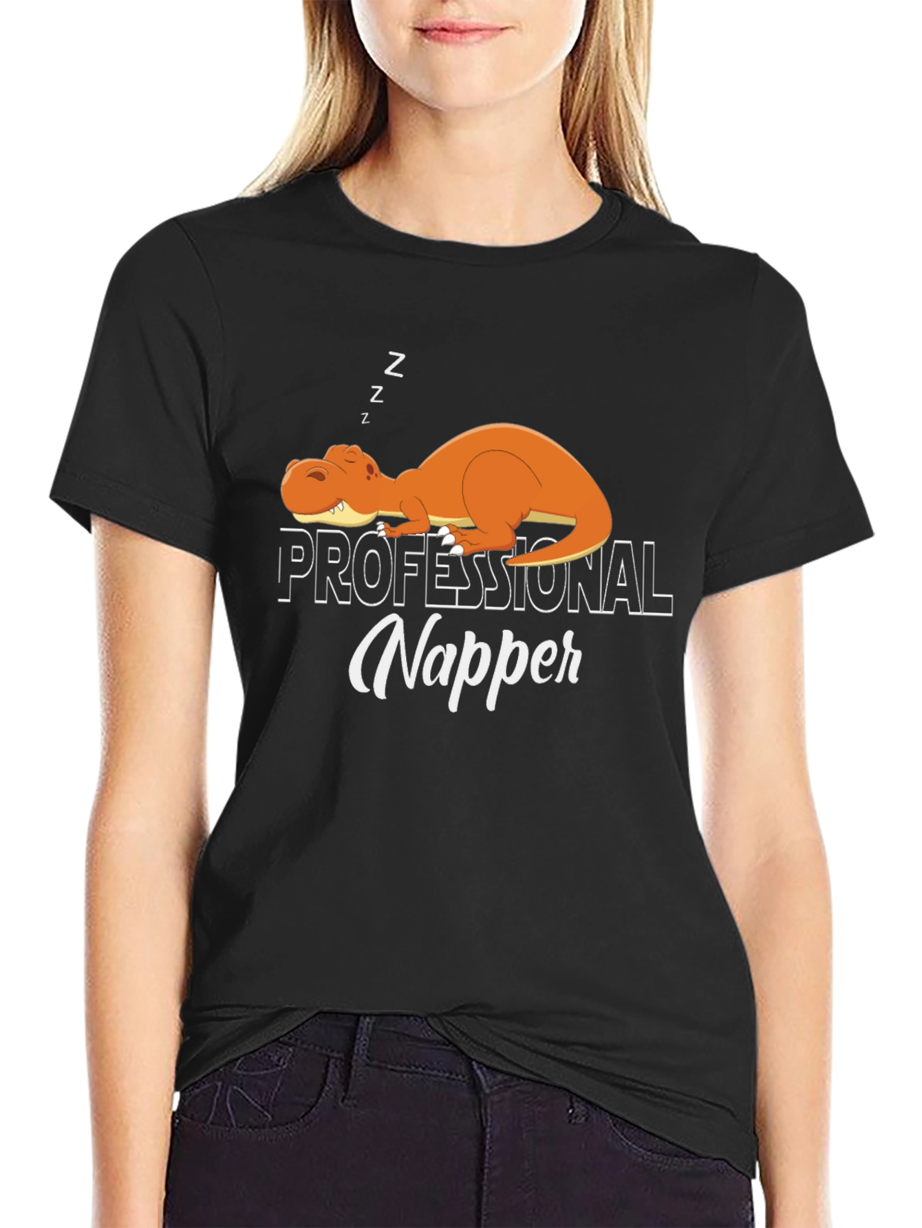 Professional Napper T-Rex Graphic T-Shirt