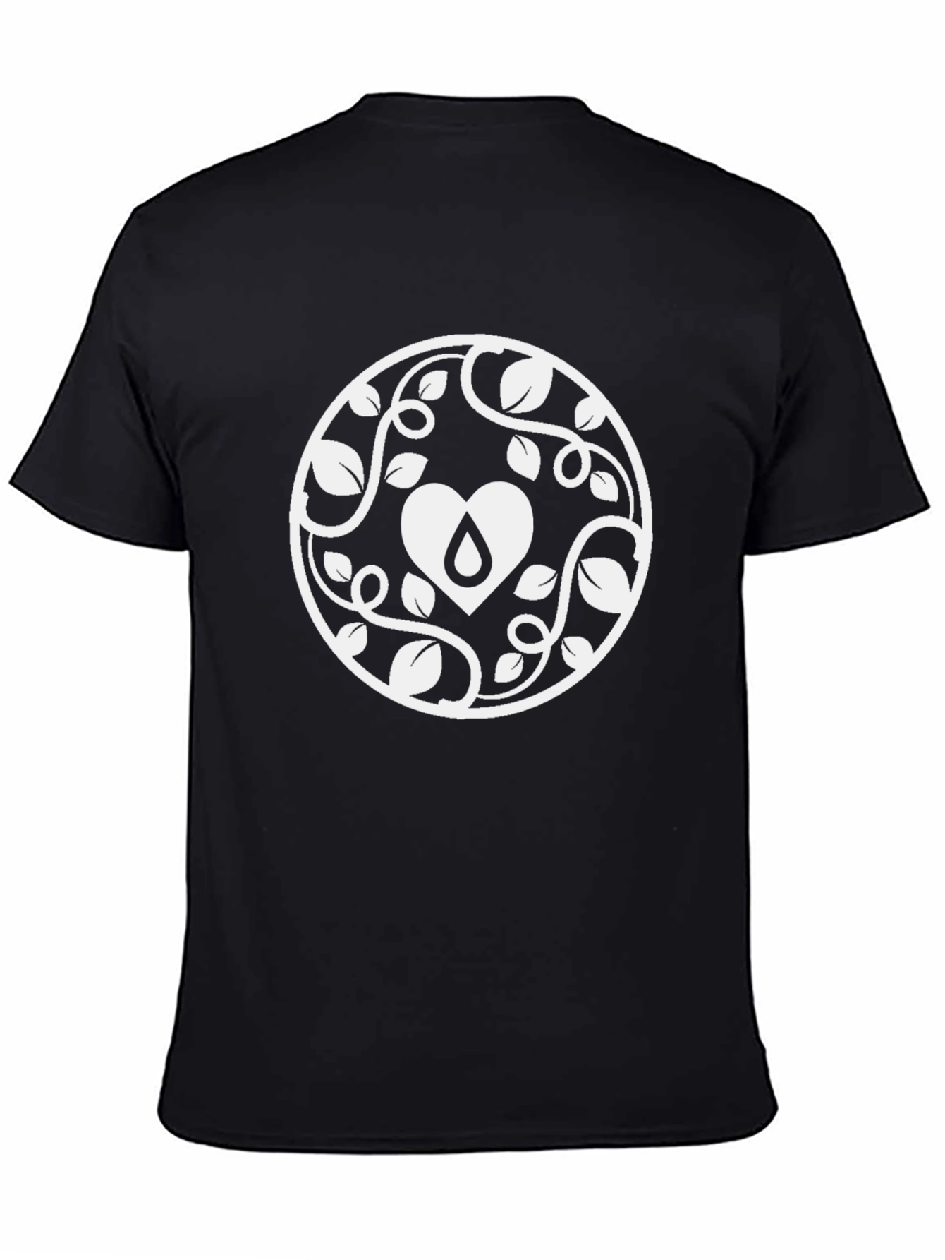 Heart & Vine Graphic Tee - Stylish Black T-Shirt