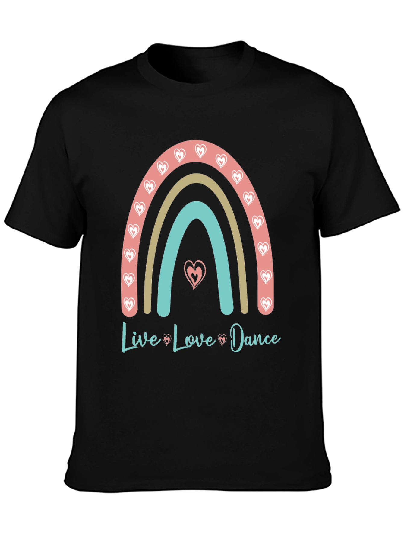Live Love Dance Rainbow Heart T-Shirt