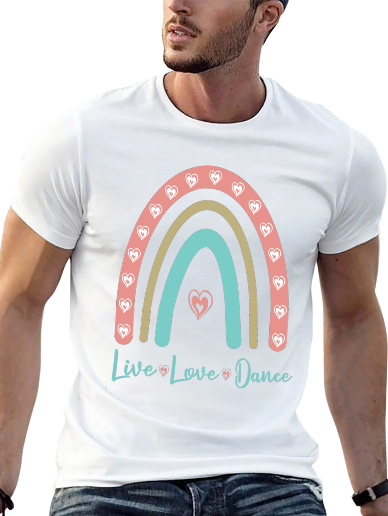 Live Love Dance Rainbow Heart T-Shirt