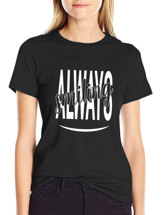 Always Smiling Graphic Black T-Shirt