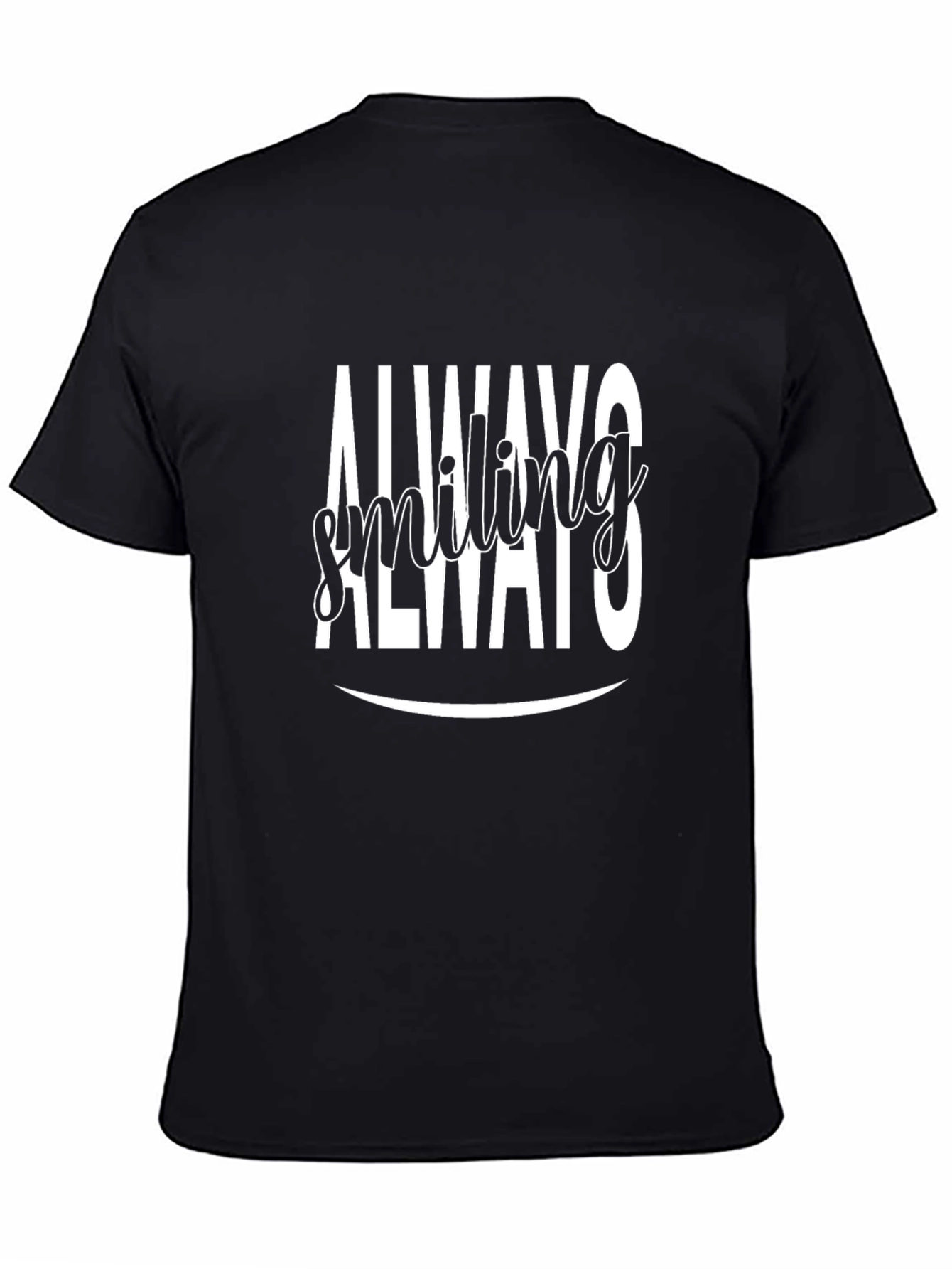 Always Smiling Graphic Black T-Shirt