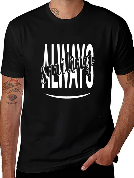 Always Smiling Graphic Black T-Shirt