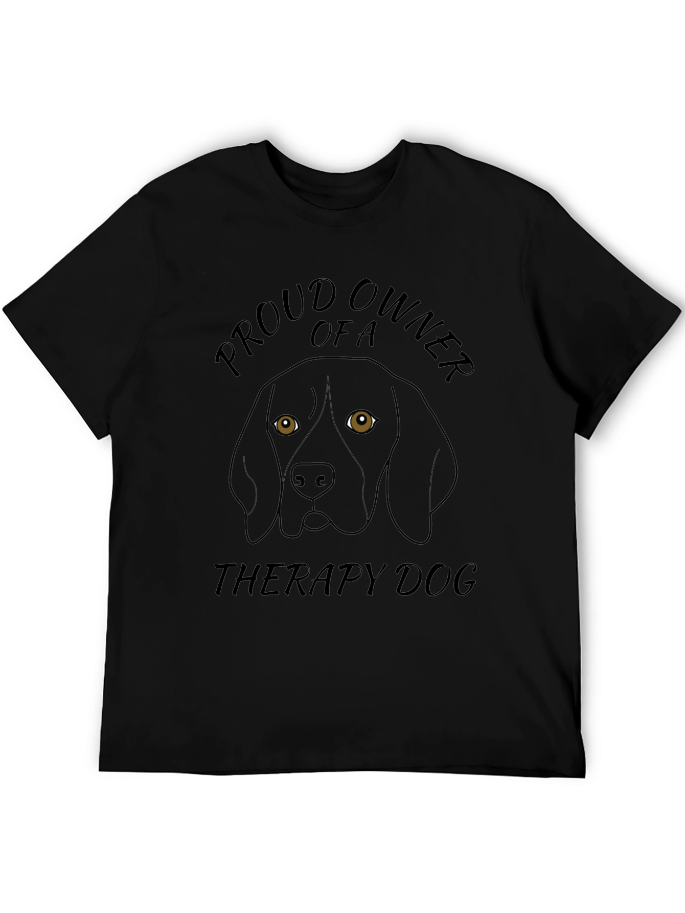 Proud Therapy Dog Owner Black T-Shirt