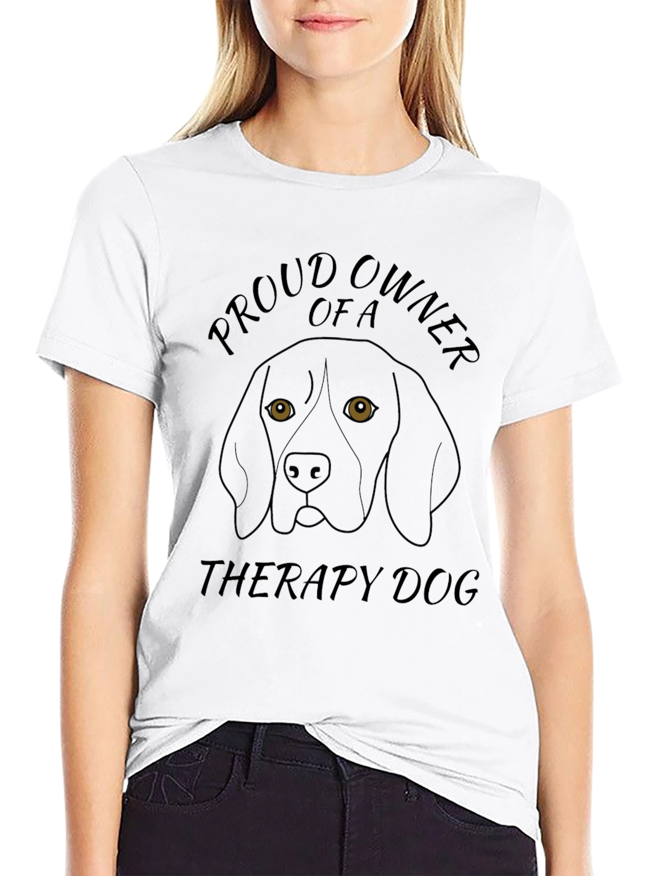 Proud Therapy Dog Owner Black T-Shirt
