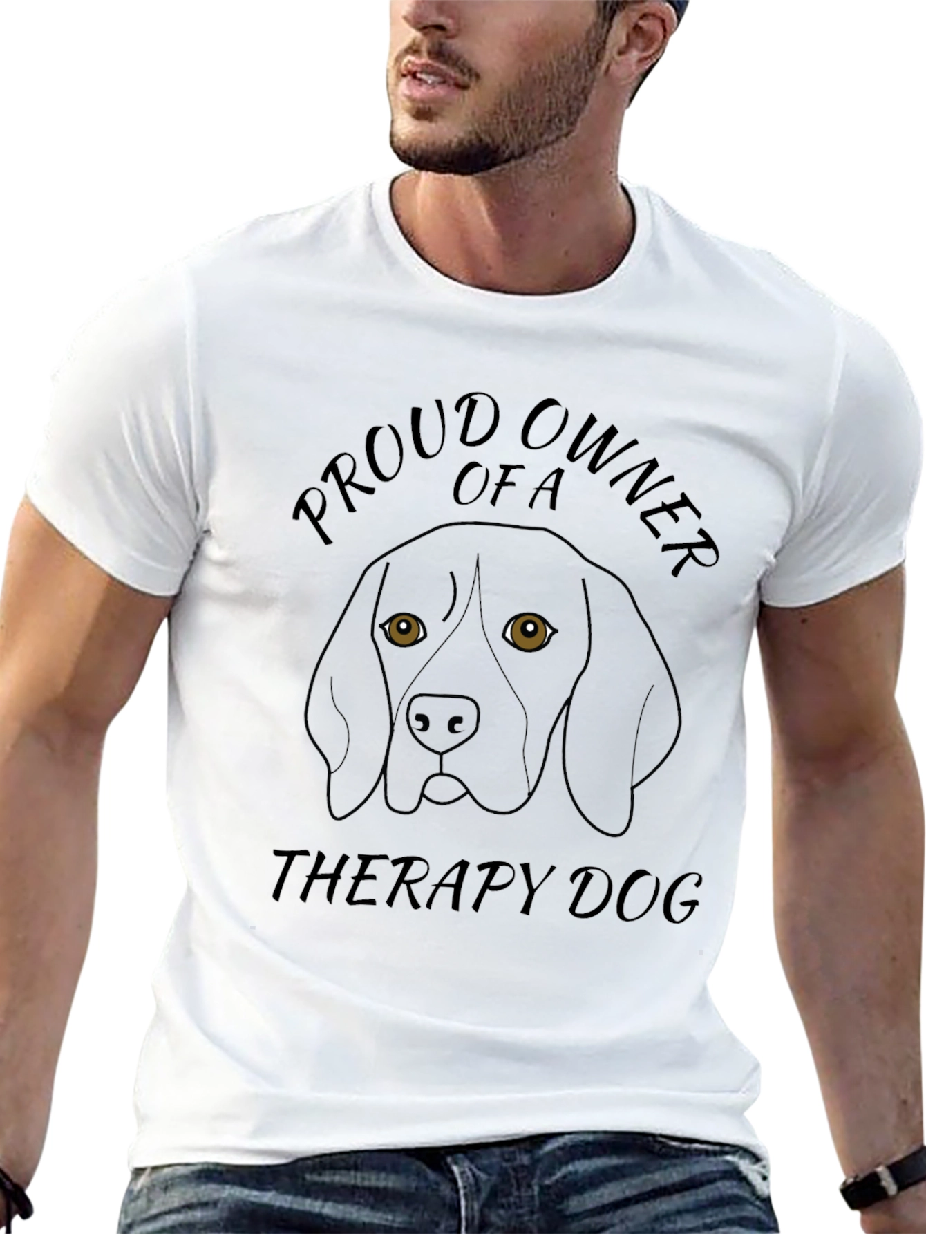 Proud Therapy Dog Owner Black T-Shirt