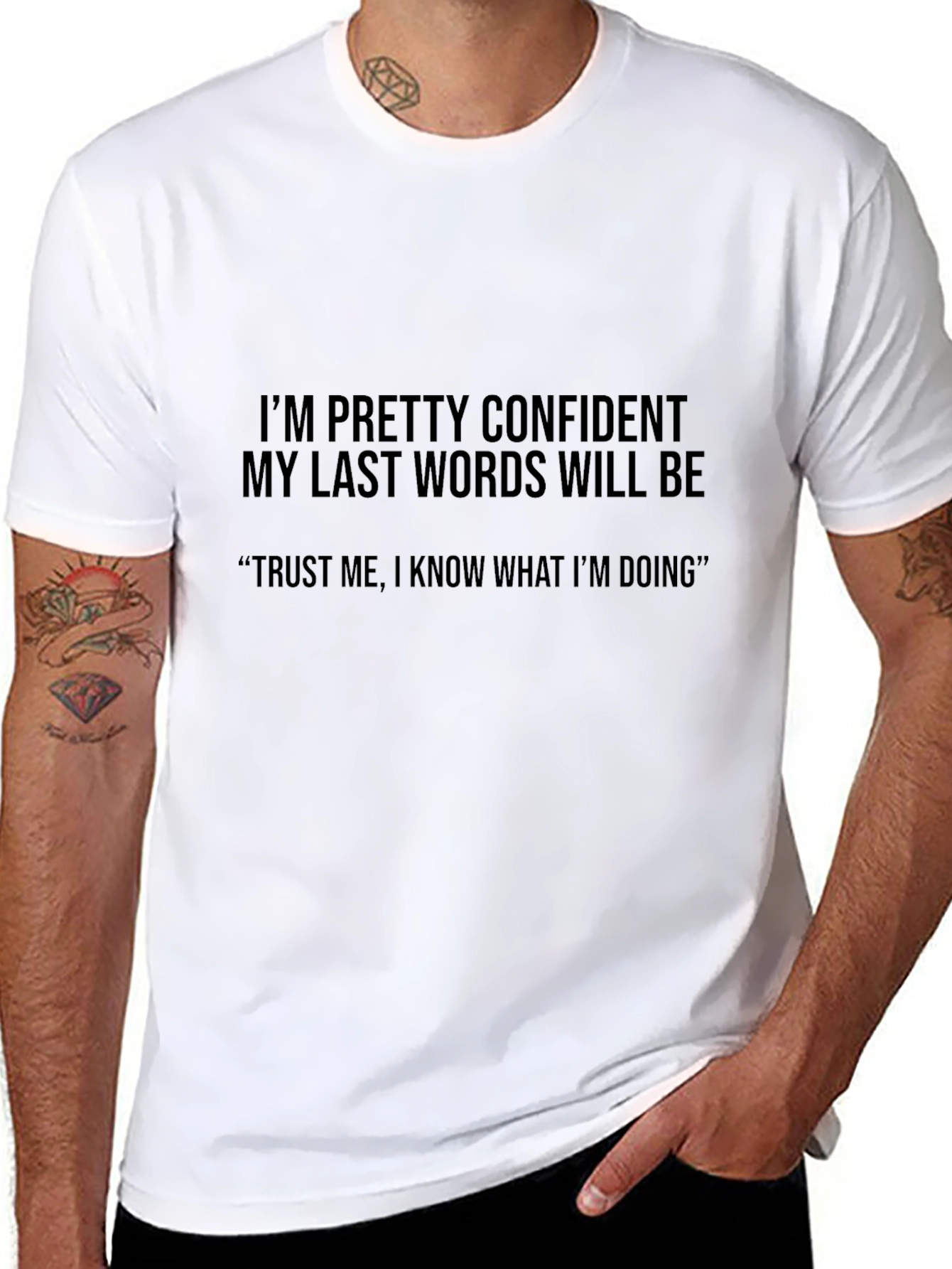 Confident Last Words Black Graphic Tee