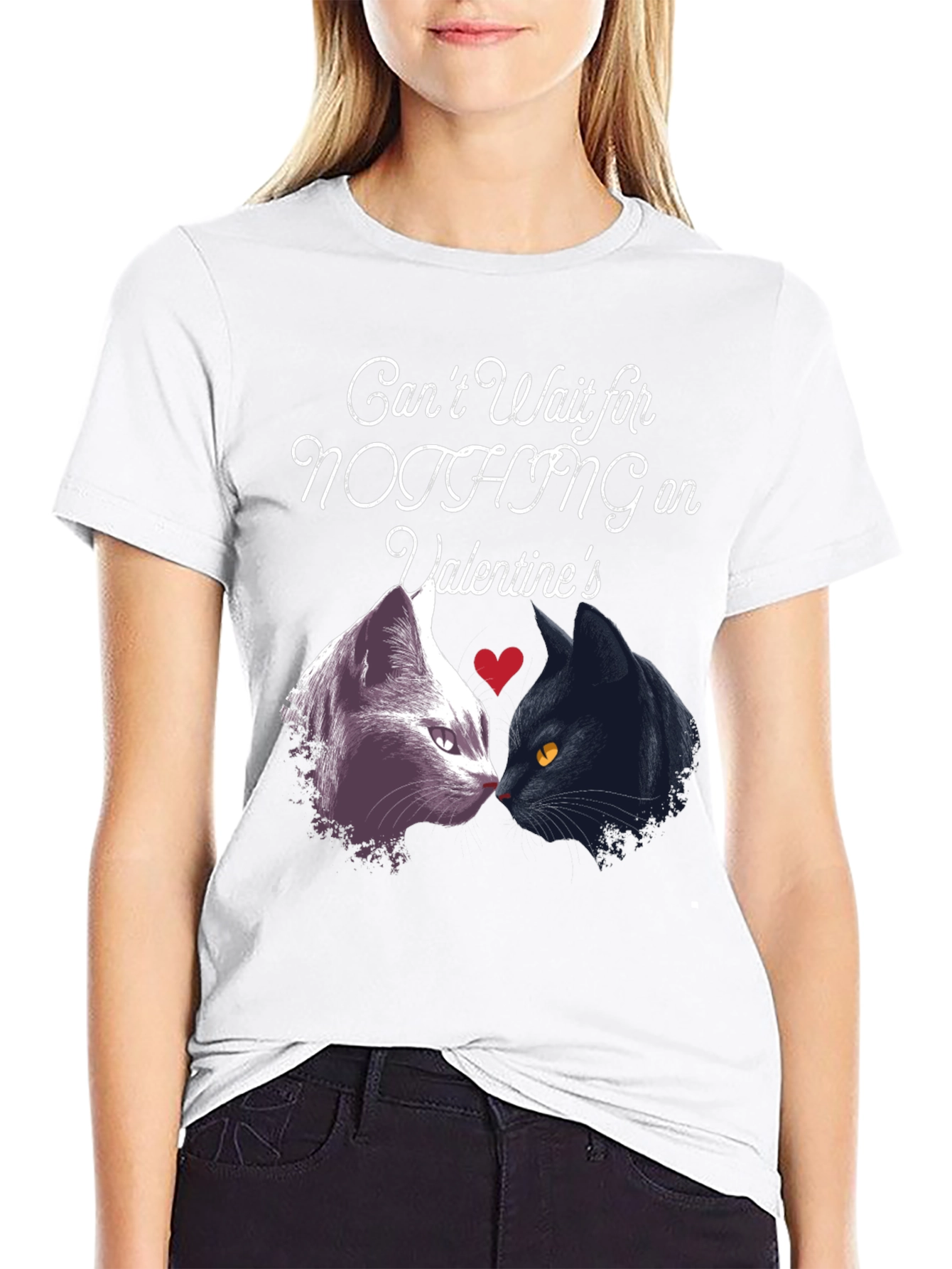 Valentines Cats T-Shirt: Cant Wait for Nothing!