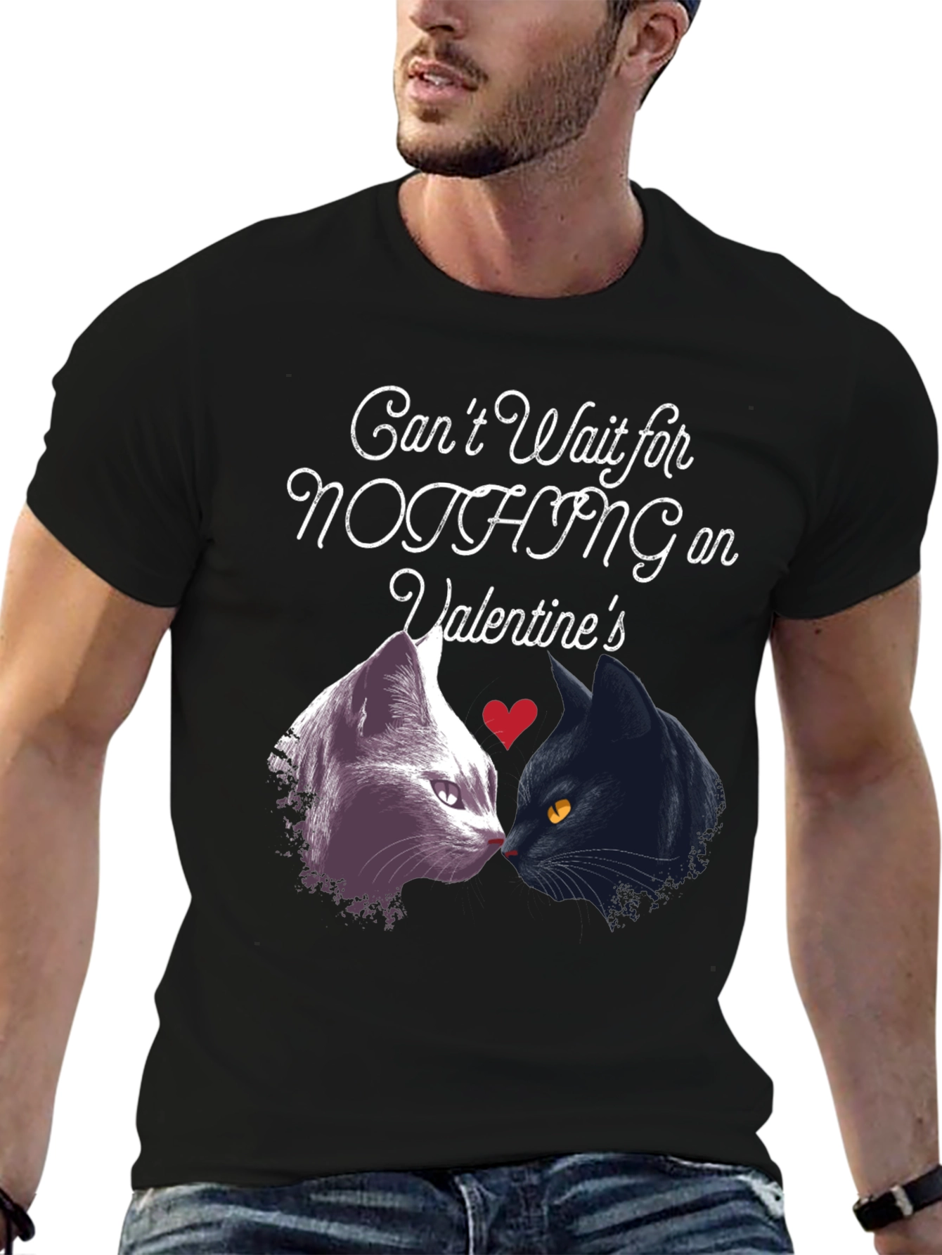 Valentines Cats T-Shirt: Cant Wait for Nothing!