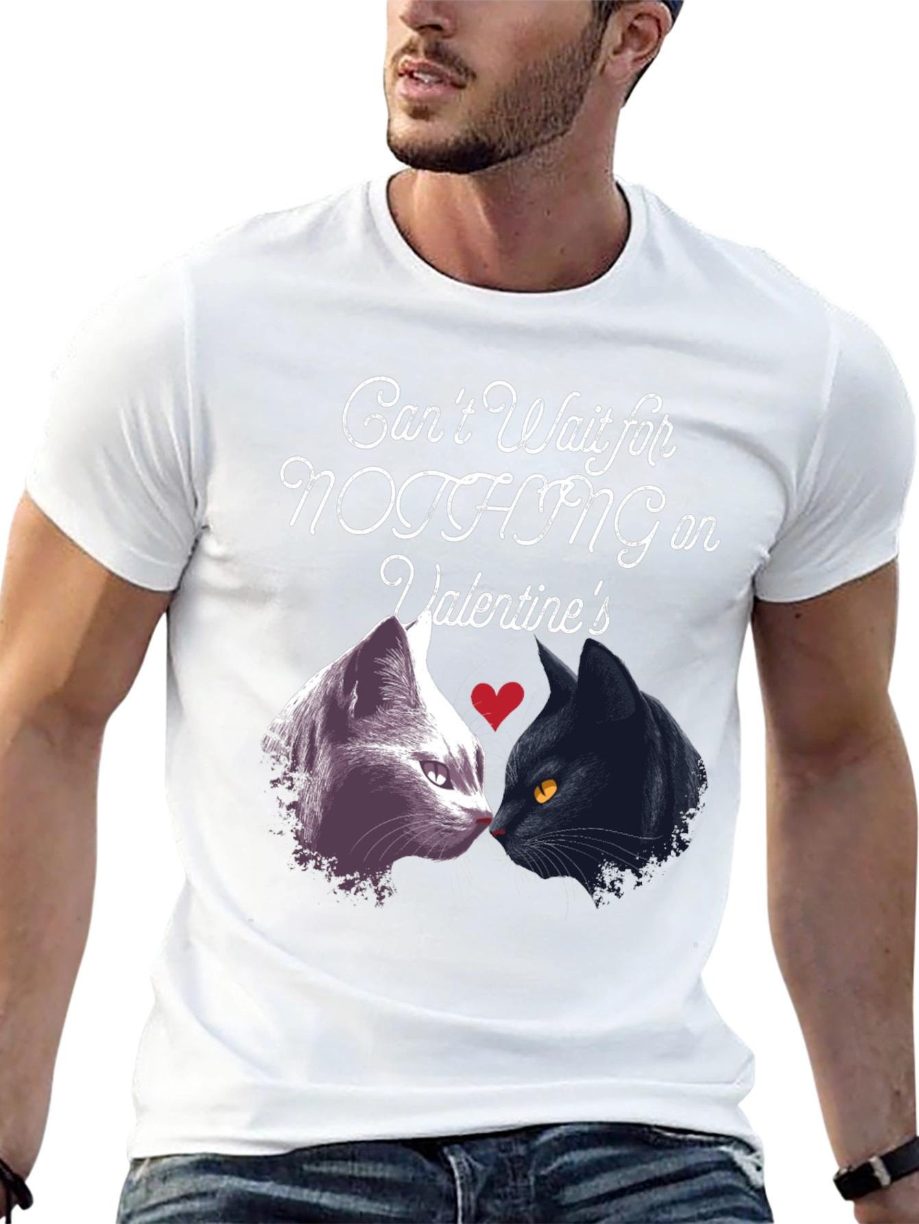 Valentines Cats T-Shirt: Cant Wait for Nothing!