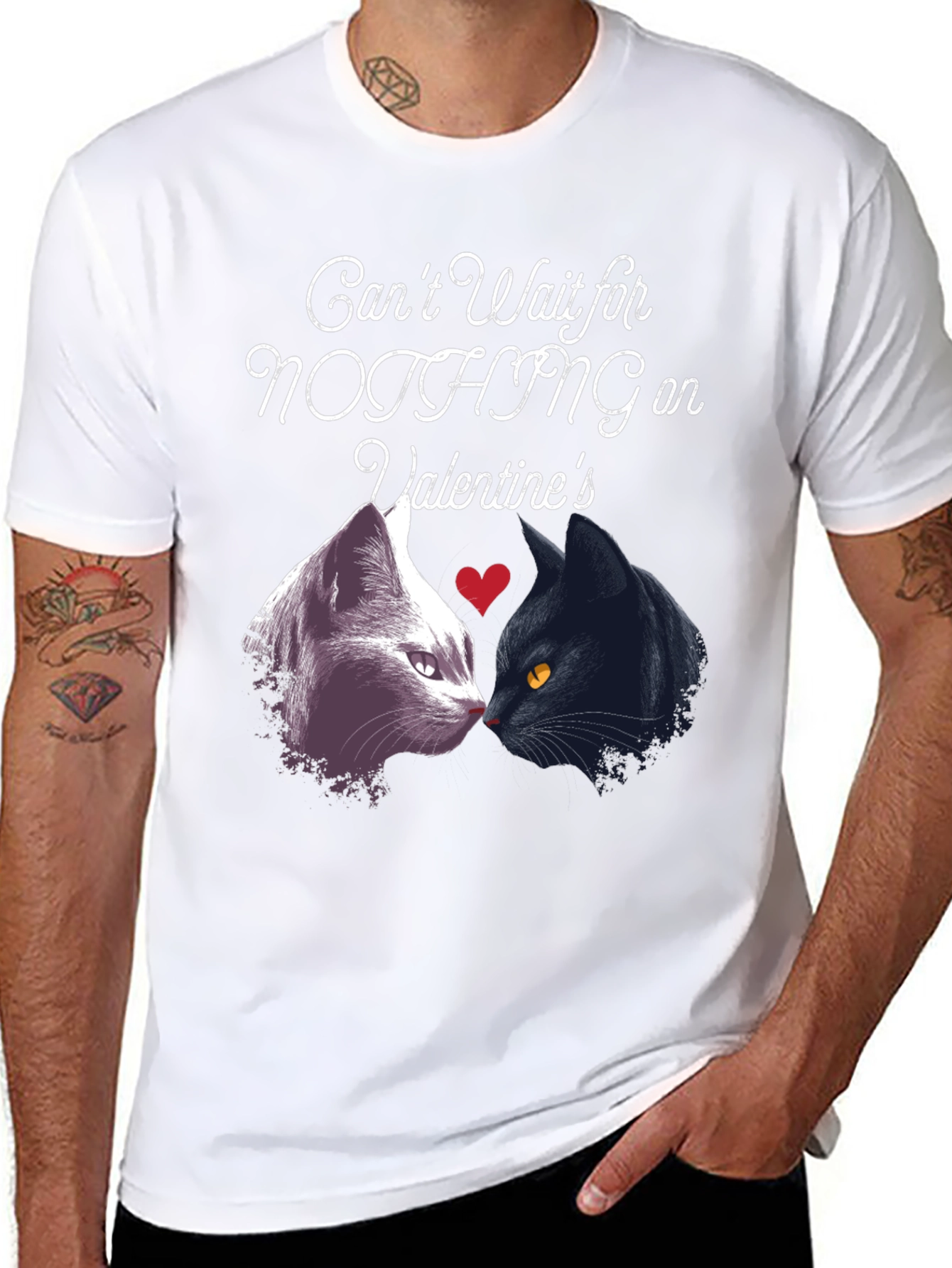 Valentines Cats T-Shirt: Cant Wait for Nothing!
