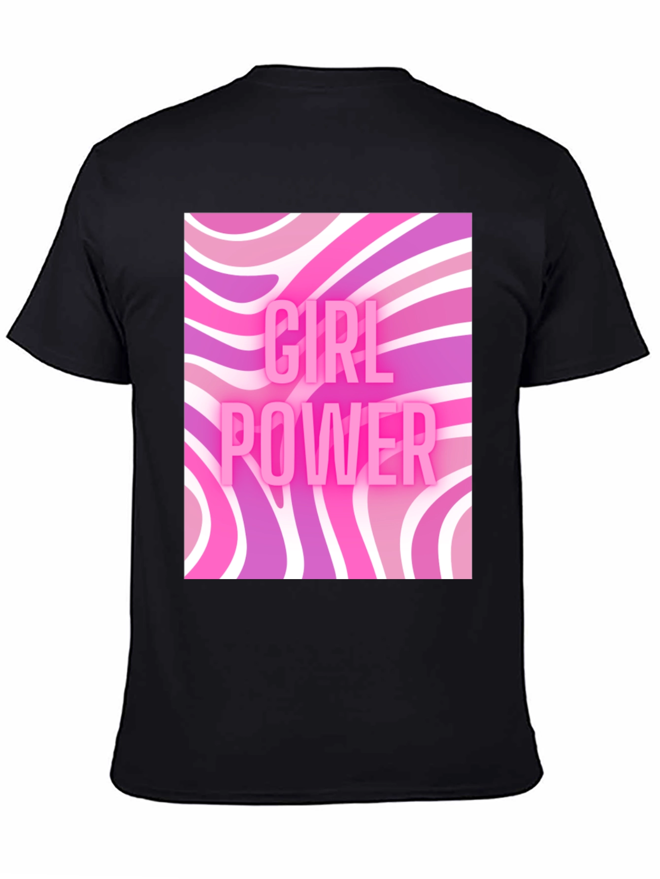Girl Power Retro T-Shirt - Black Cotton Tee