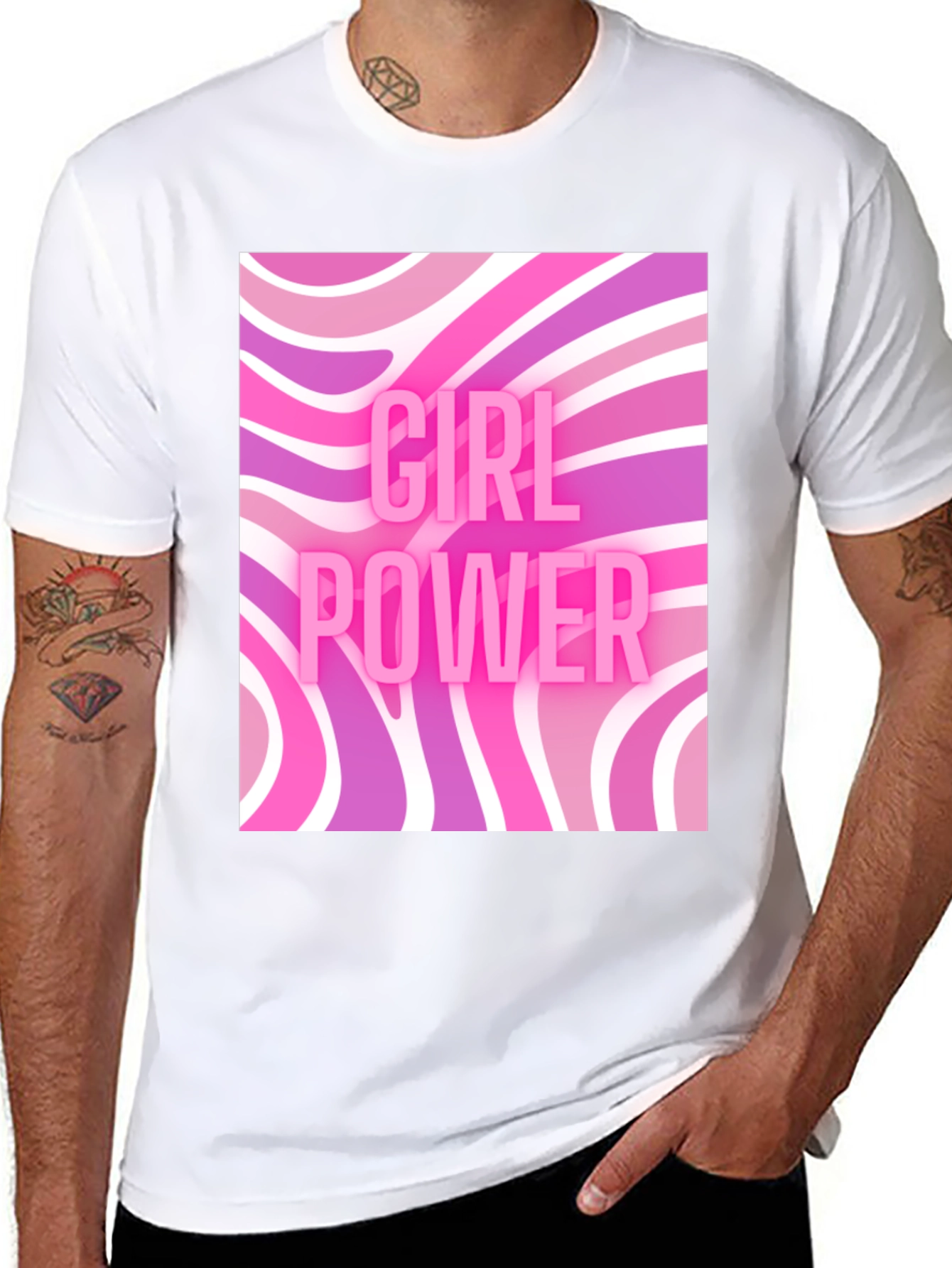 Girl Power Retro T-Shirt - Black Cotton Tee