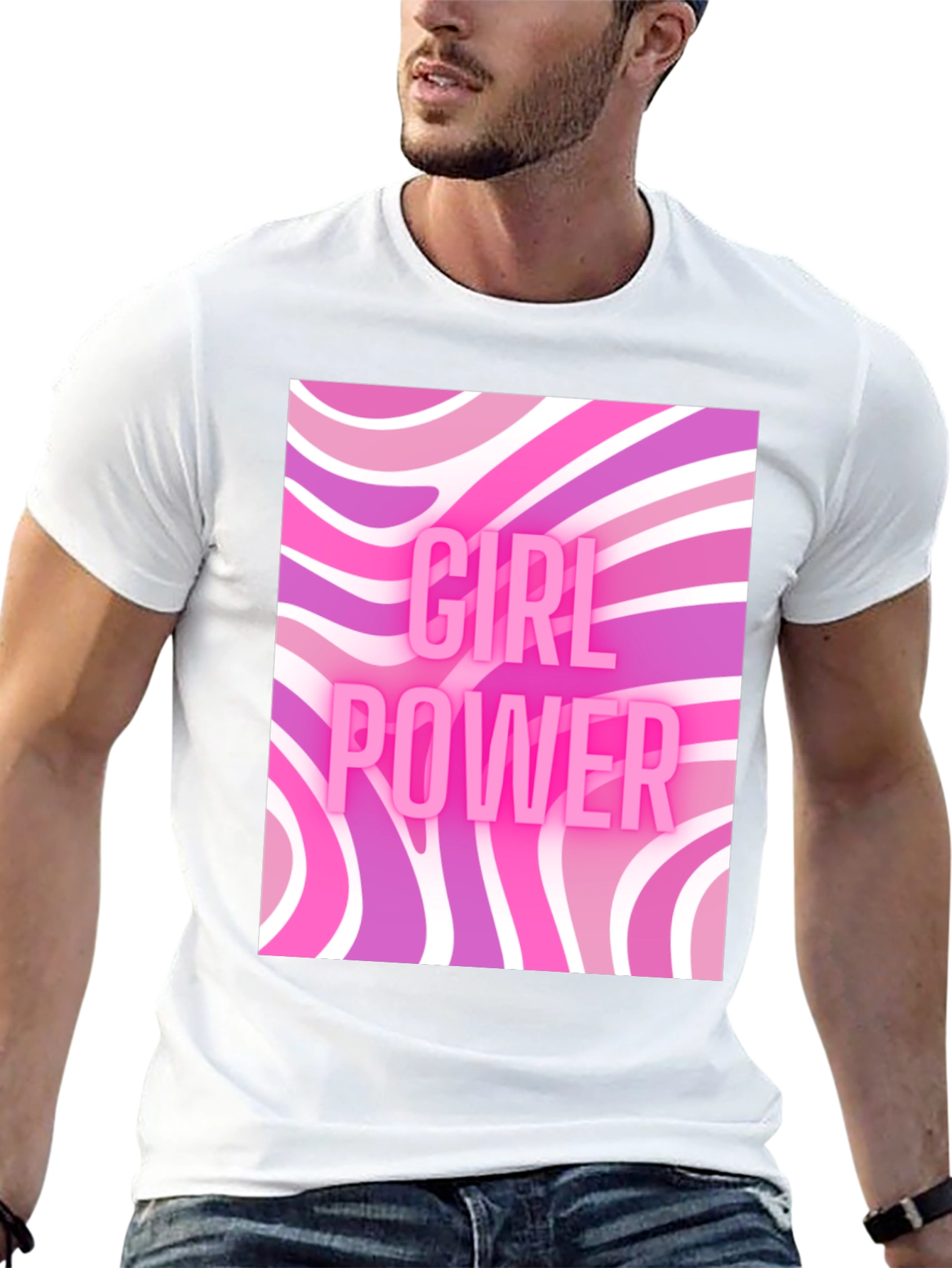 Girl Power Retro T-Shirt - Black Cotton Tee