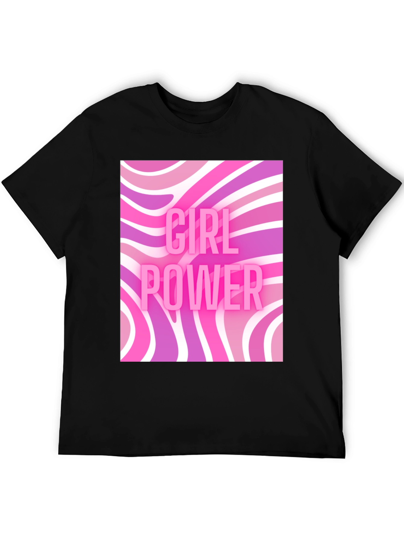 Girl Power Retro T-Shirt - Black Cotton Tee
