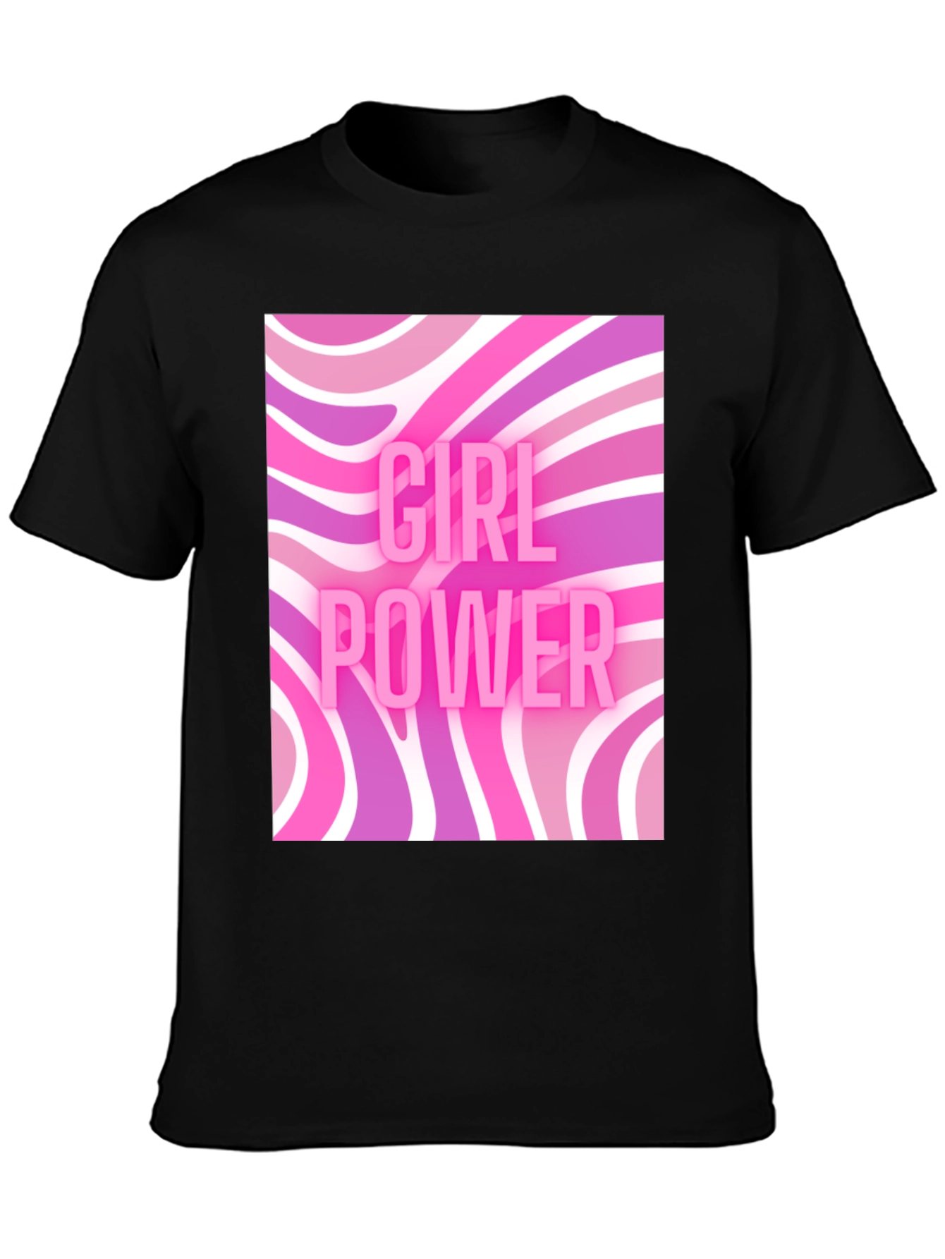 Girl Power Retro T-Shirt - Black Cotton Tee