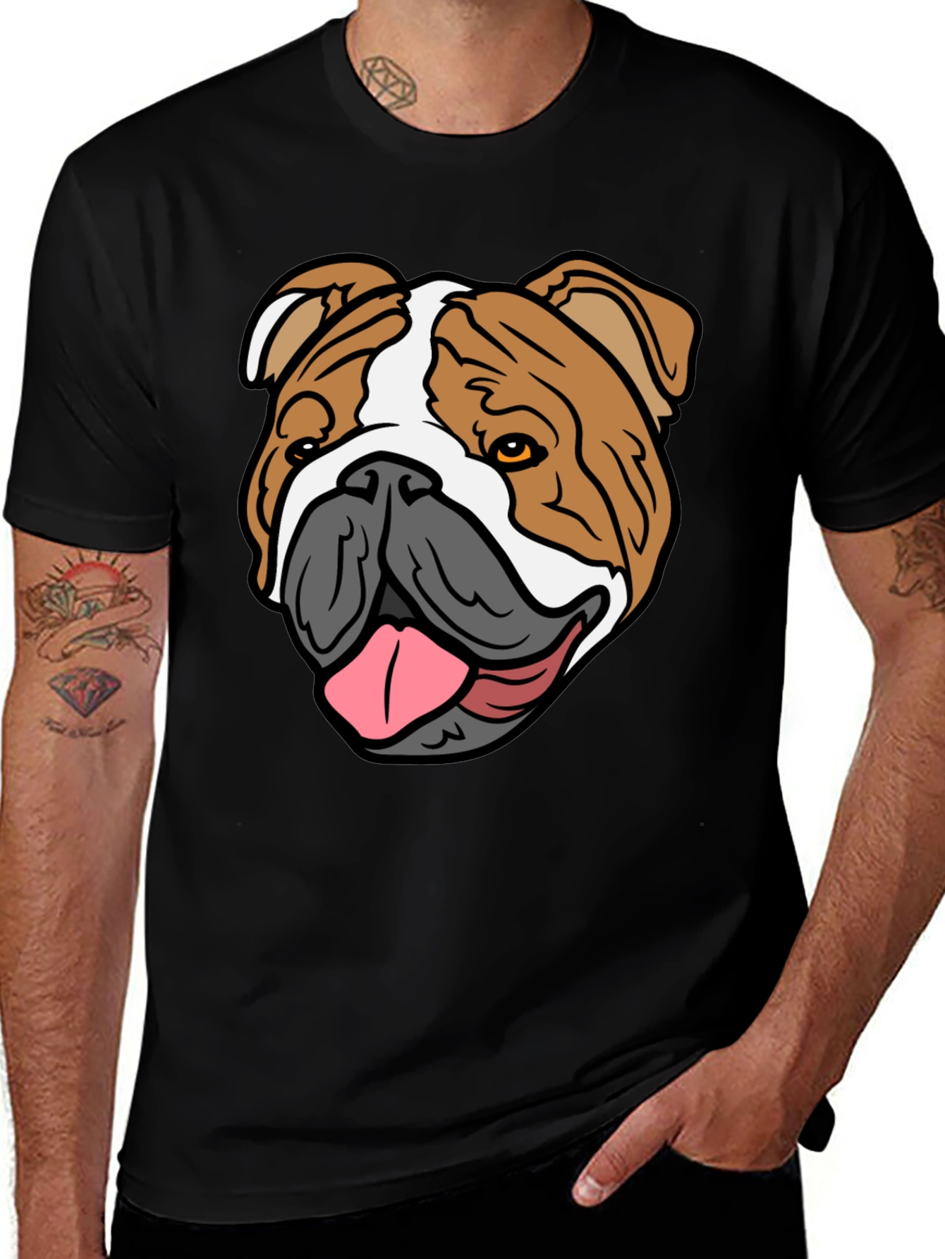 Bulldog Graphic T-Shirt - Casual Mens Tee