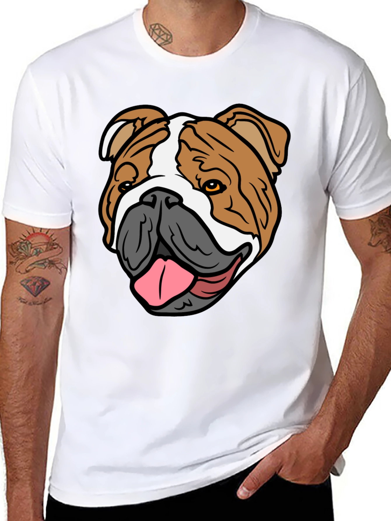 Bulldog Graphic T-Shirt - Casual Mens Tee
