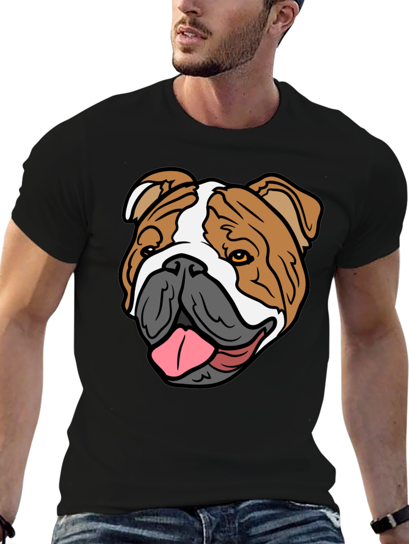 Bulldog Graphic T-Shirt - Casual Mens Tee