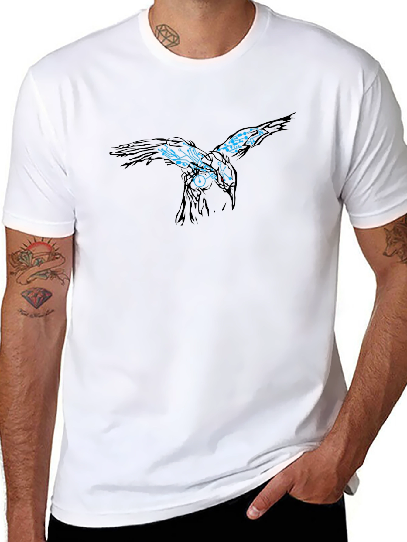Cyber Raven Black T-Shirt